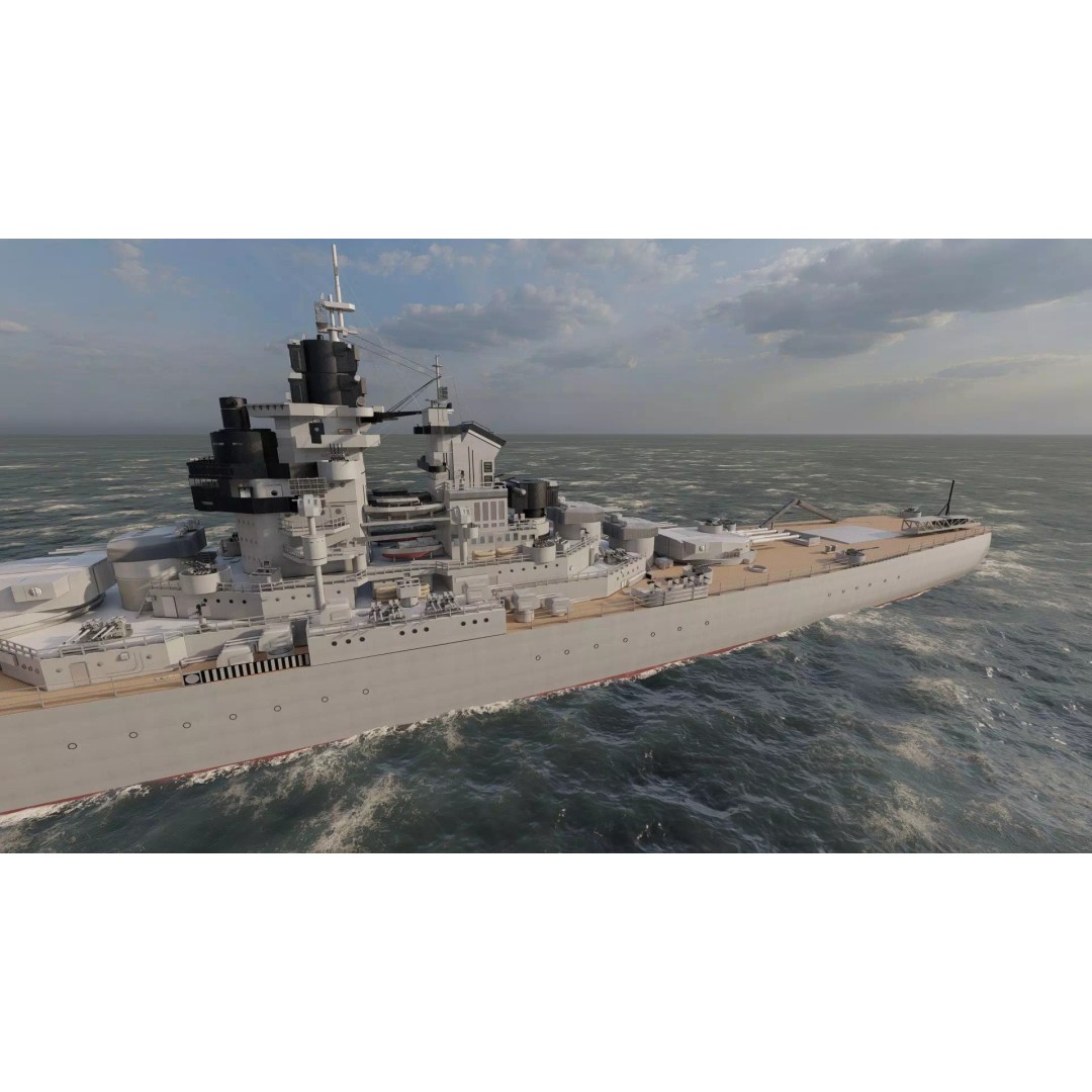 French Navy Battleship 3D Model – Detailed Military Vessel, Lumion Ready - View 13