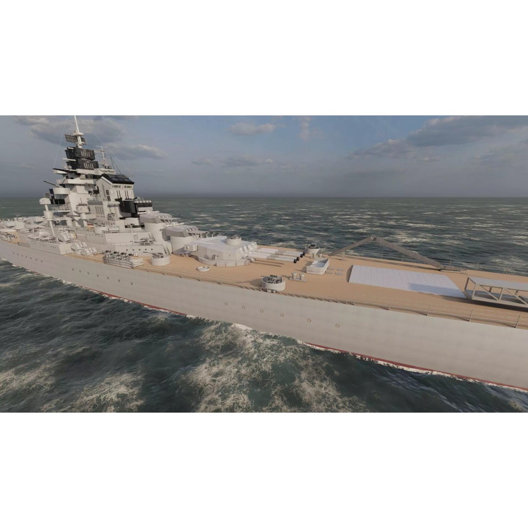 French Navy Battleship 3D Model – Detailed Military Vessel, Lumion Ready - View 14