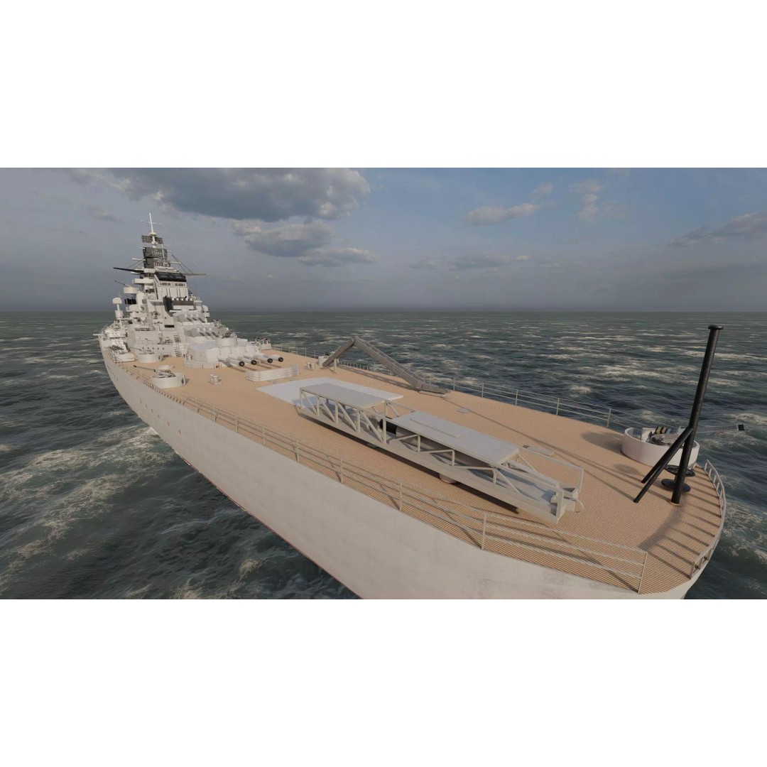 French Navy Battleship 3D Model – Detailed Military Vessel, Lumion Ready - View 15