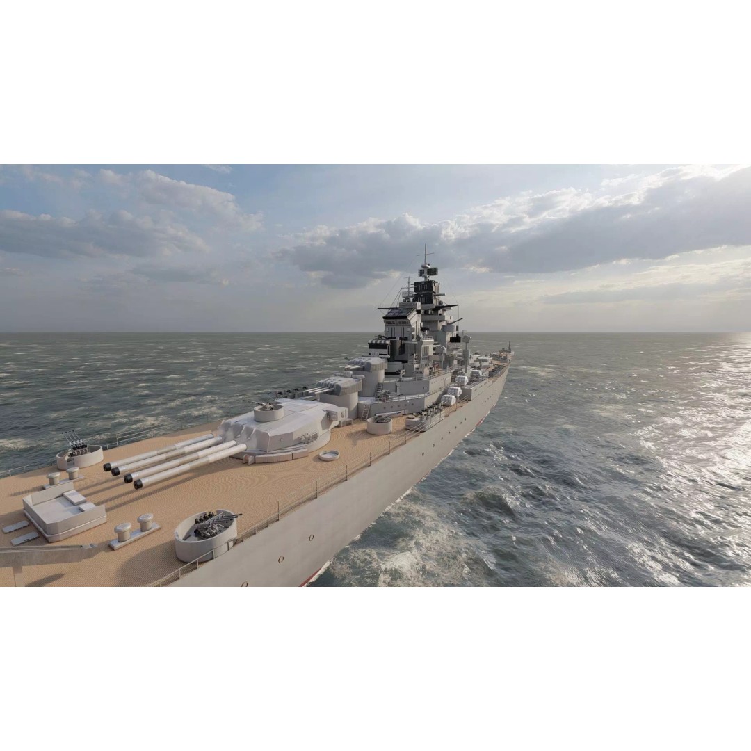 French Navy Battleship 3D Model – Detailed Military Vessel, Lumion Ready - View 17
