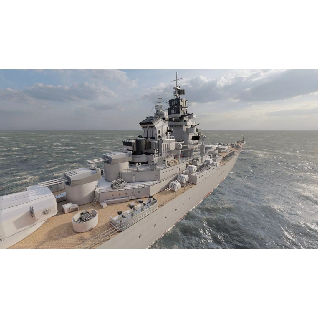 French Navy Battleship 3D Model – Detailed Military Vessel, Lumion Ready - View 18