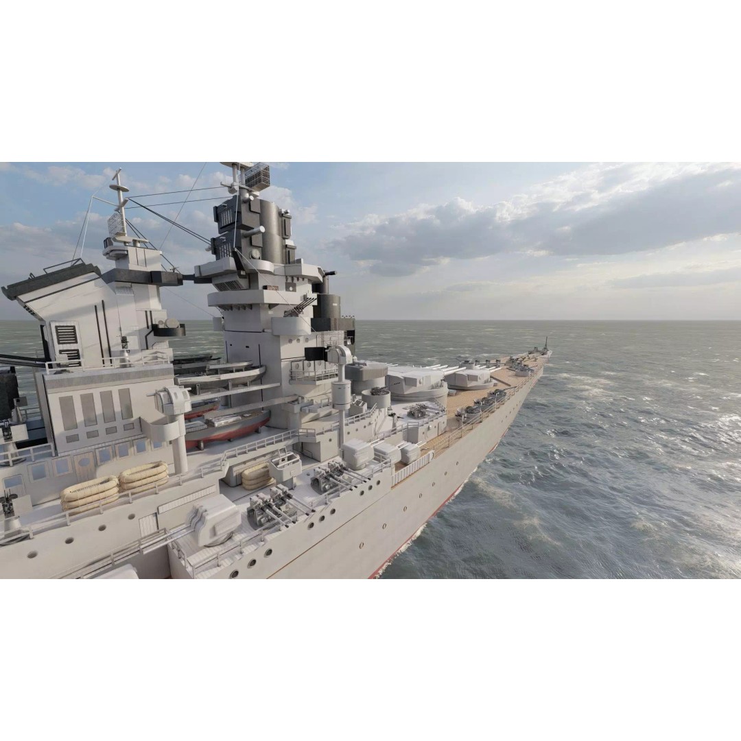 French Navy Battleship 3D Model – Detailed Military Vessel, Lumion Ready - View 19