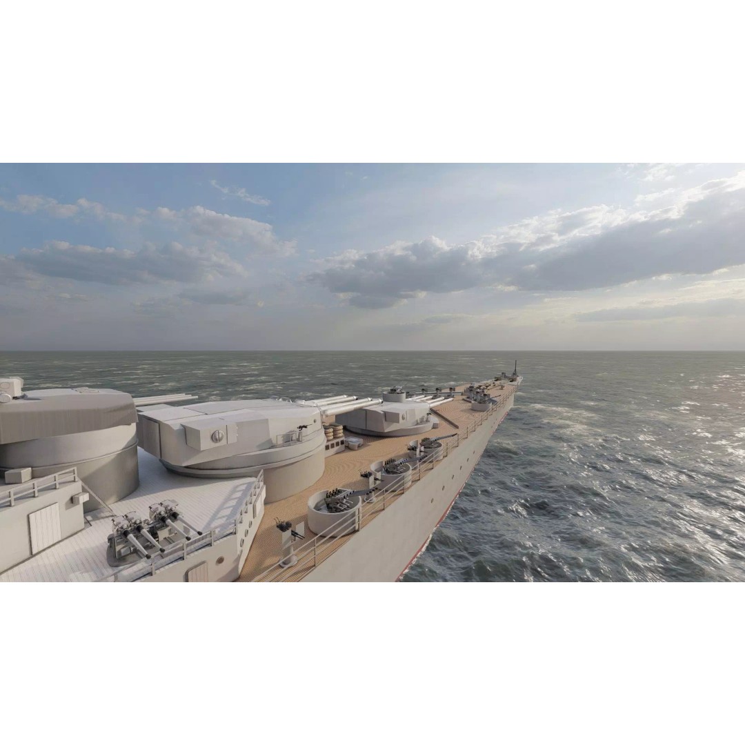 French Navy Battleship 3D Model – Detailed Military Vessel, Lumion Ready - View 20