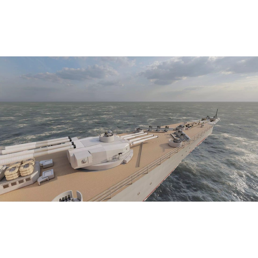 French Navy Battleship 3D Model – Detailed Military Vessel, Lumion Ready - View 21