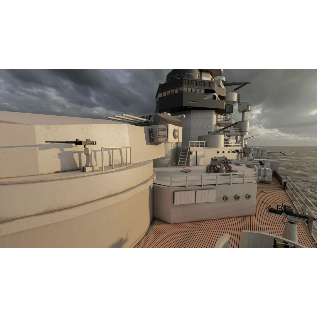 French Navy Battleship 3D Model – Detailed Military Vessel, Lumion Ready - View 28