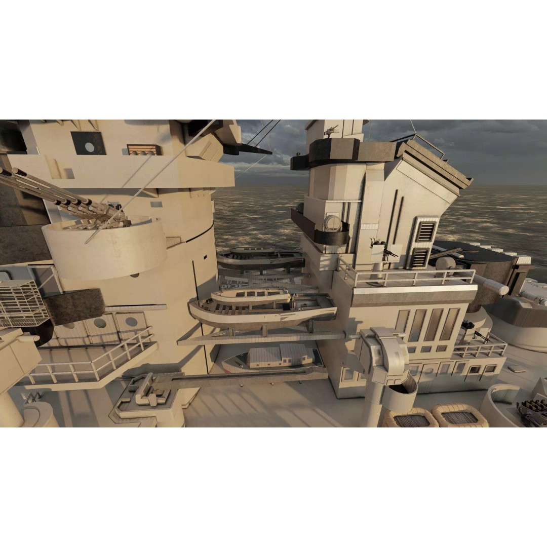 French Navy Battleship 3D Model – Detailed Military Vessel, Lumion Ready - View 32
