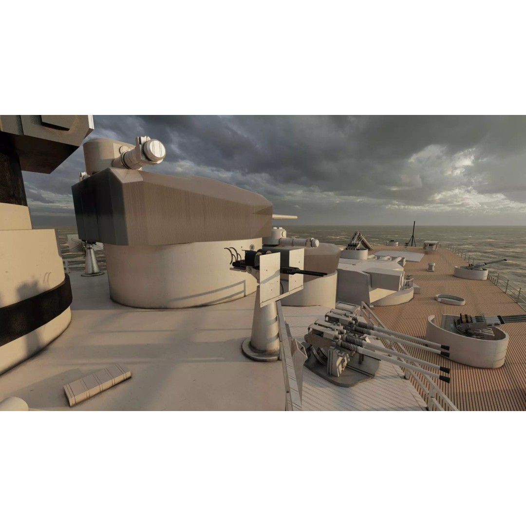 French Navy Battleship 3D Model – Detailed Military Vessel, Lumion Ready - View 37