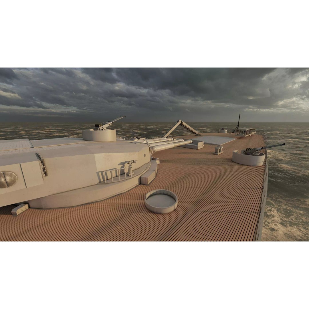 French Navy Battleship 3D Model – Detailed Military Vessel, Lumion Ready - View 38