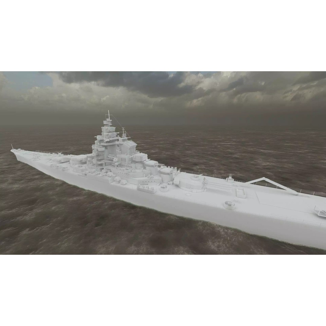 French Navy Battleship 3D Model – Detailed Military Vessel, Lumion Ready - View 41