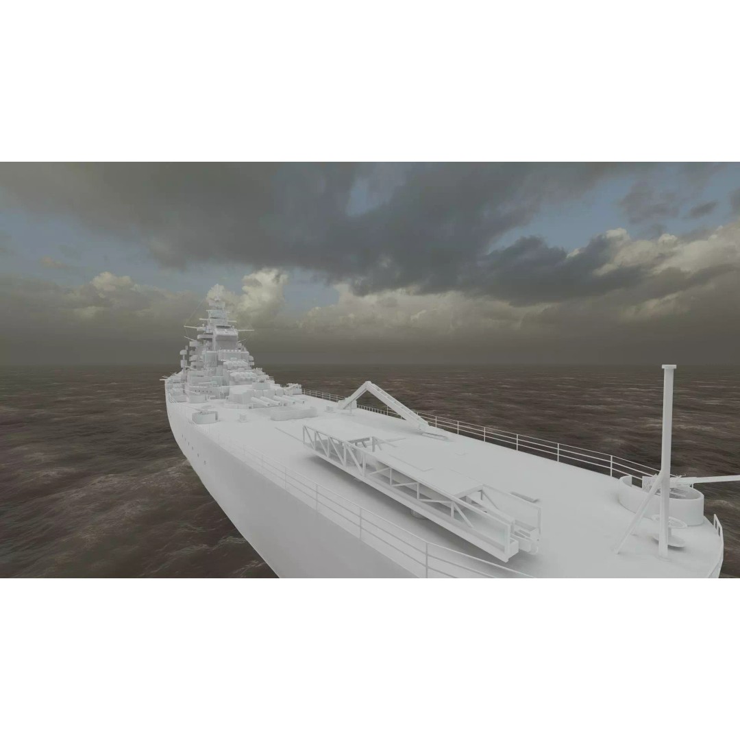 French Navy Battleship 3D Model – Detailed Military Vessel, Lumion Ready - View 42