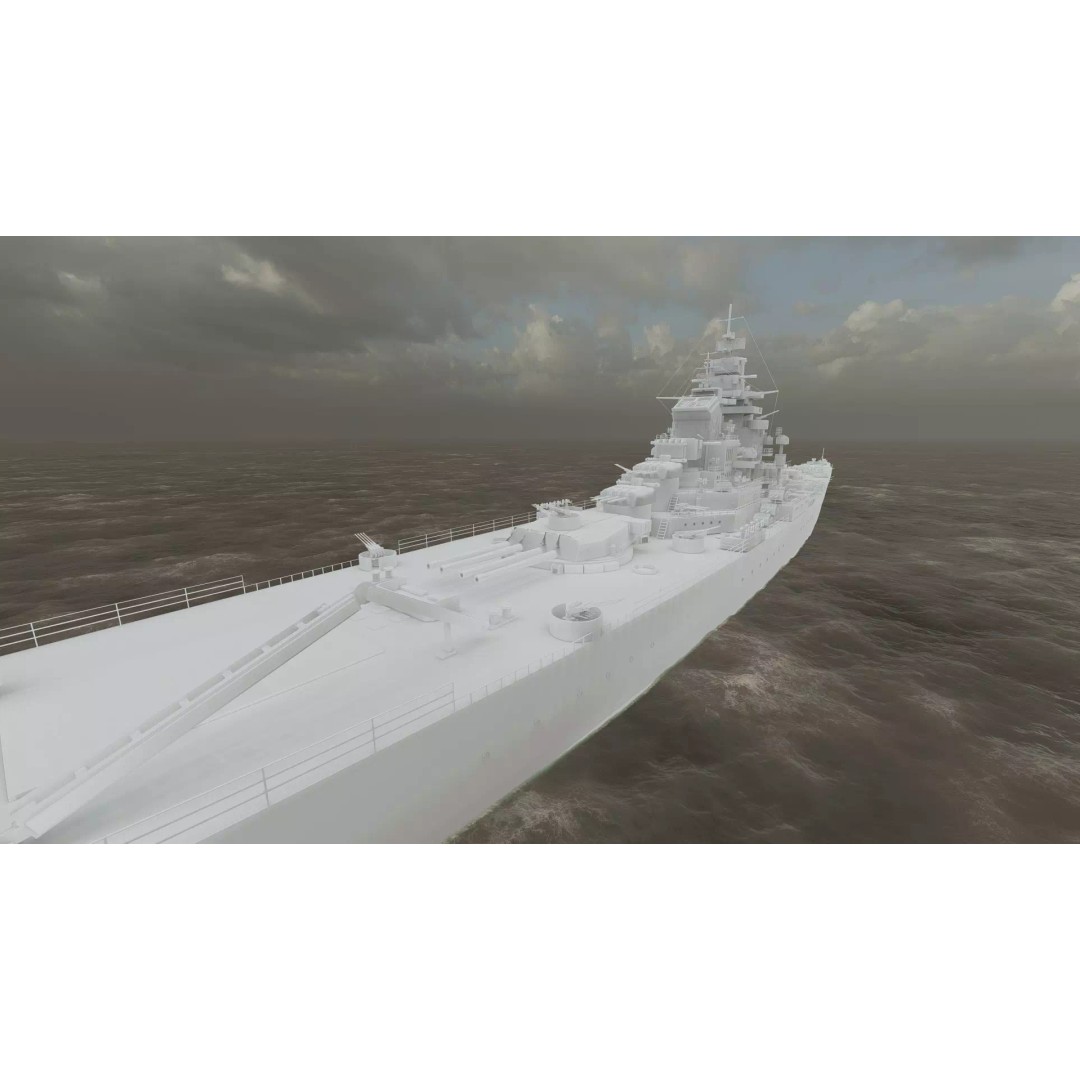 French Navy Battleship 3D Model – Detailed Military Vessel, Lumion Ready - View 43