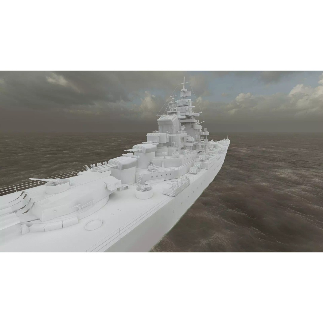 French Navy Battleship 3D Model – Detailed Military Vessel, Lumion Ready - View 44