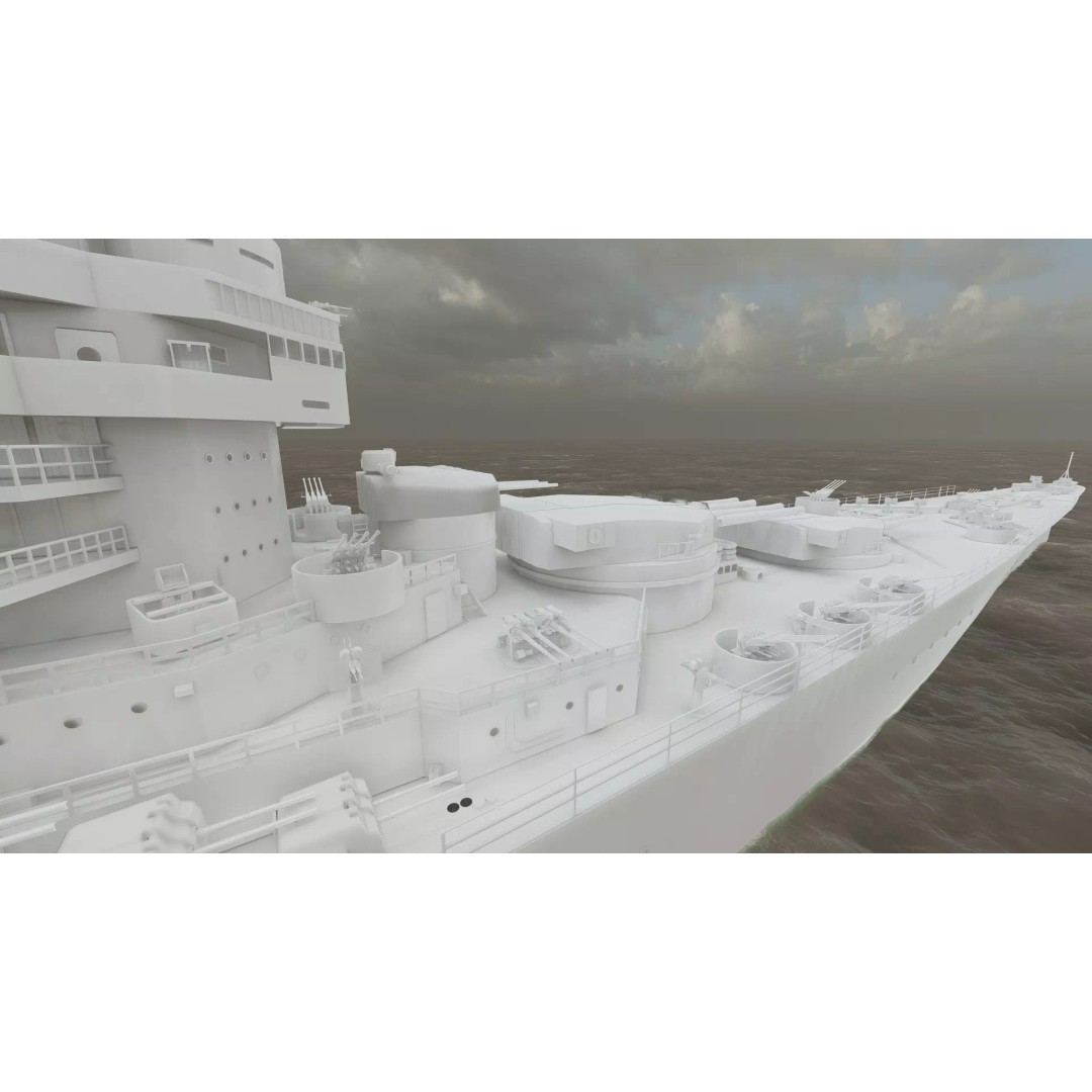 French Navy Battleship 3D Model – Detailed Military Vessel, Lumion Ready - View 47