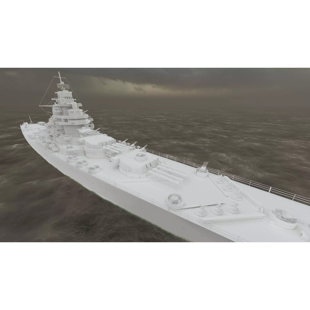 French Navy Battleship 3D Model – Detailed Military Vessel, Lumion Ready - View 48