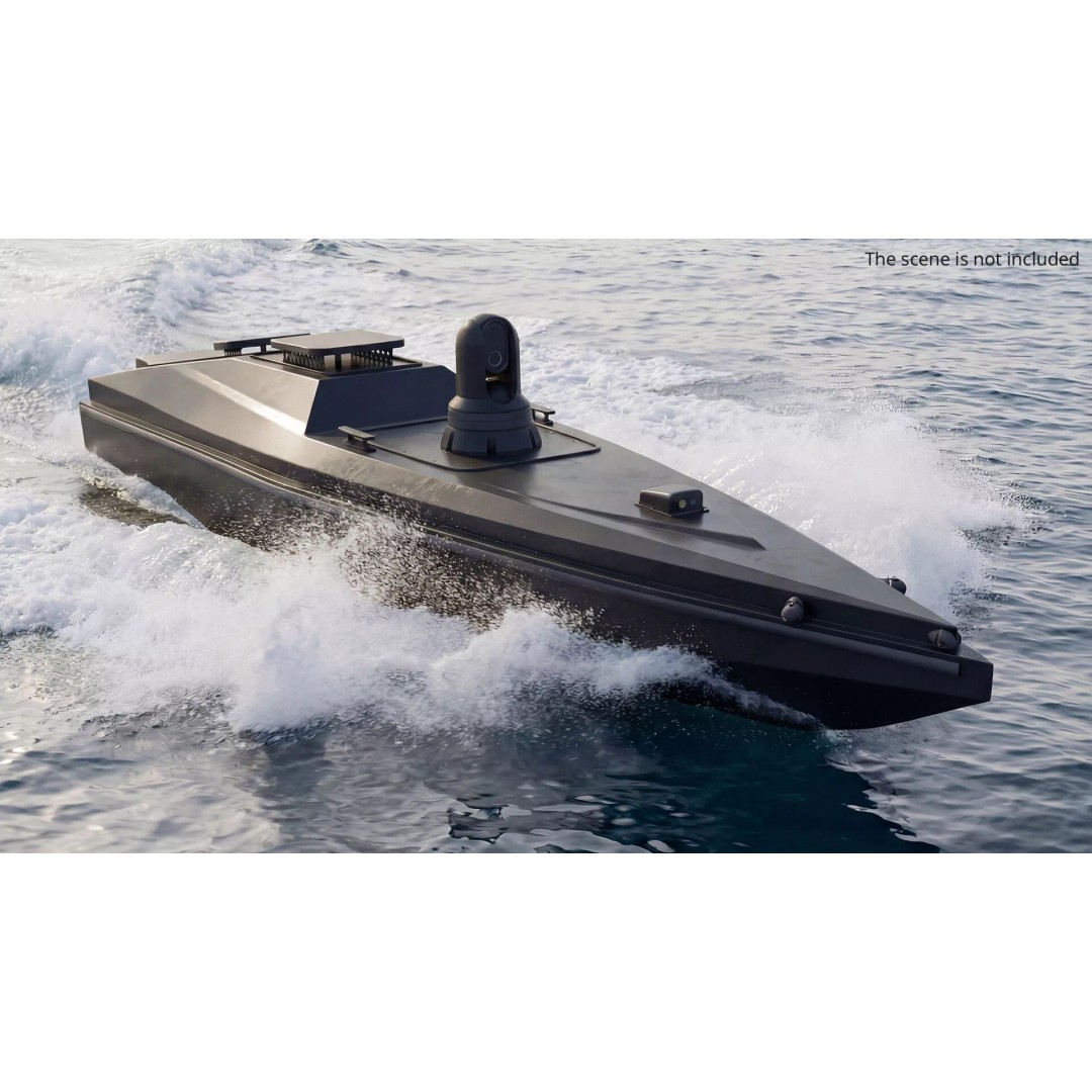 Military Naval Drone Boat 3D Model – PBR Unmanned Vessel, FBX - View 2