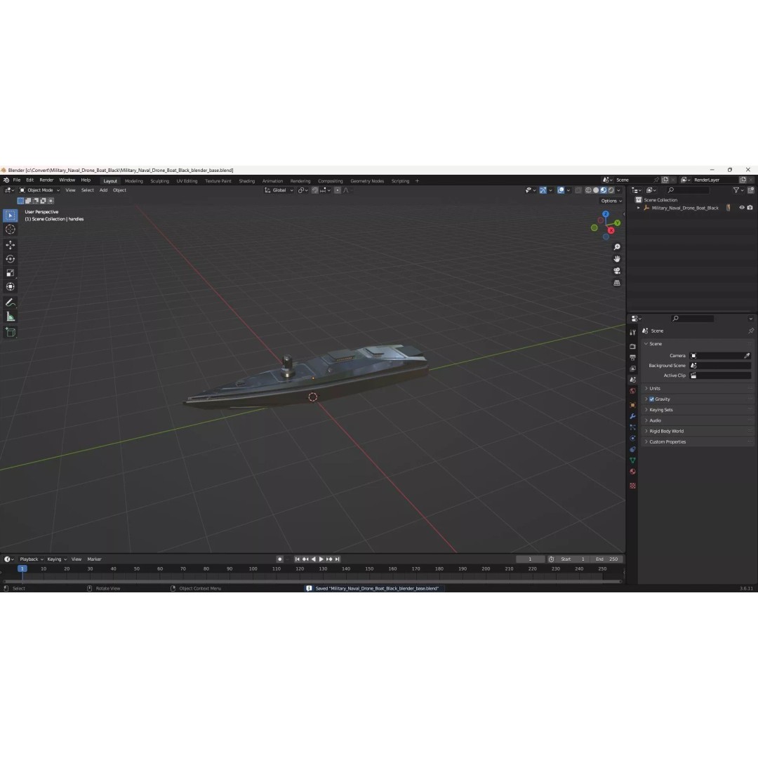 Military Naval Drone Boat 3D Model – PBR Unmanned Vessel, FBX - View 24