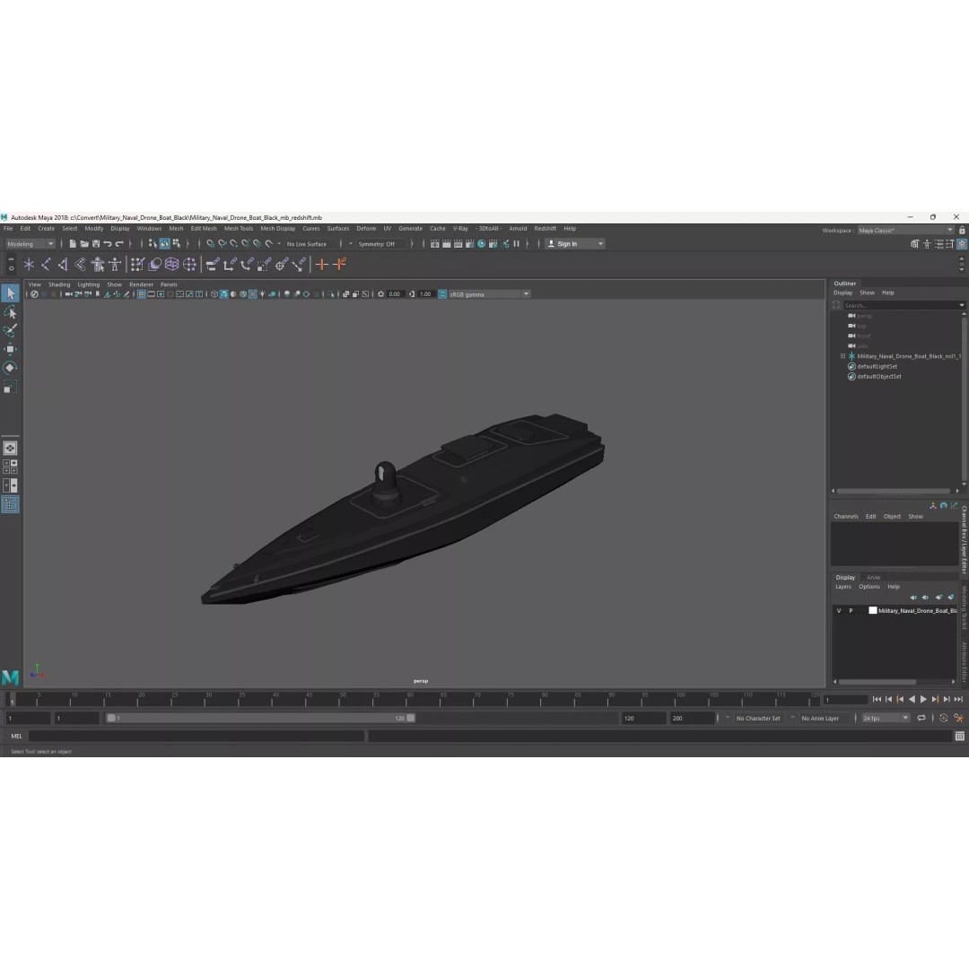 Military Naval Drone Boat 3D Model – PBR Unmanned Vessel, FBX - View 25