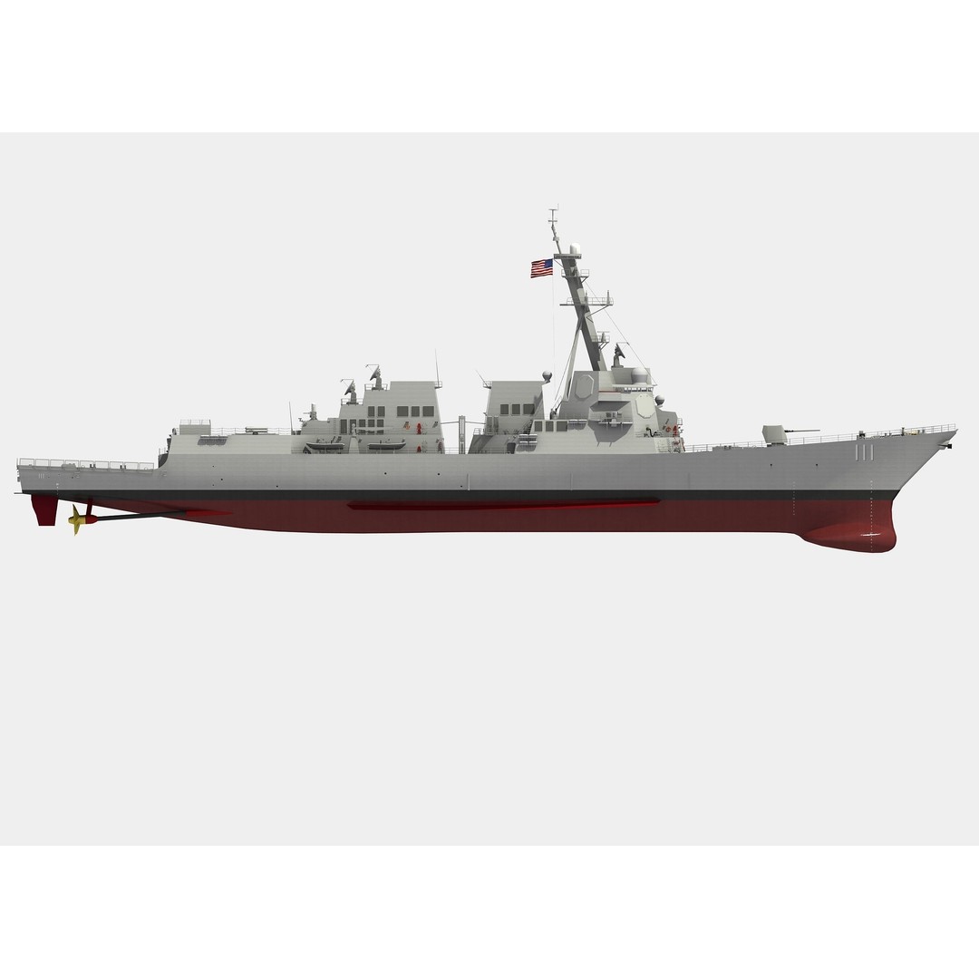 USS Spruance 3D Model – Detailed Military Watercraft, FBX & OBJ - View 11