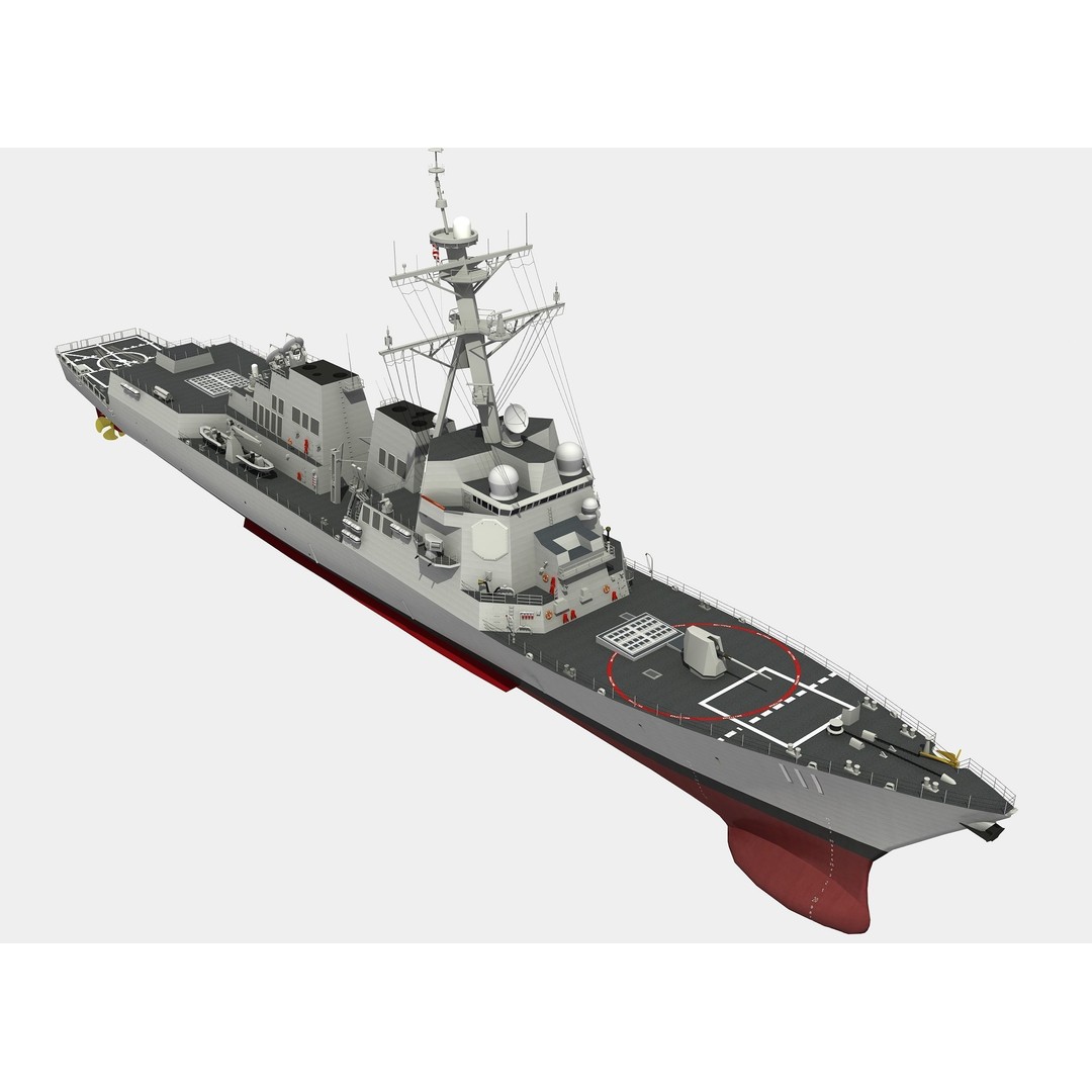 USS Spruance 3D Model – Detailed Military Watercraft, FBX & OBJ - View 12