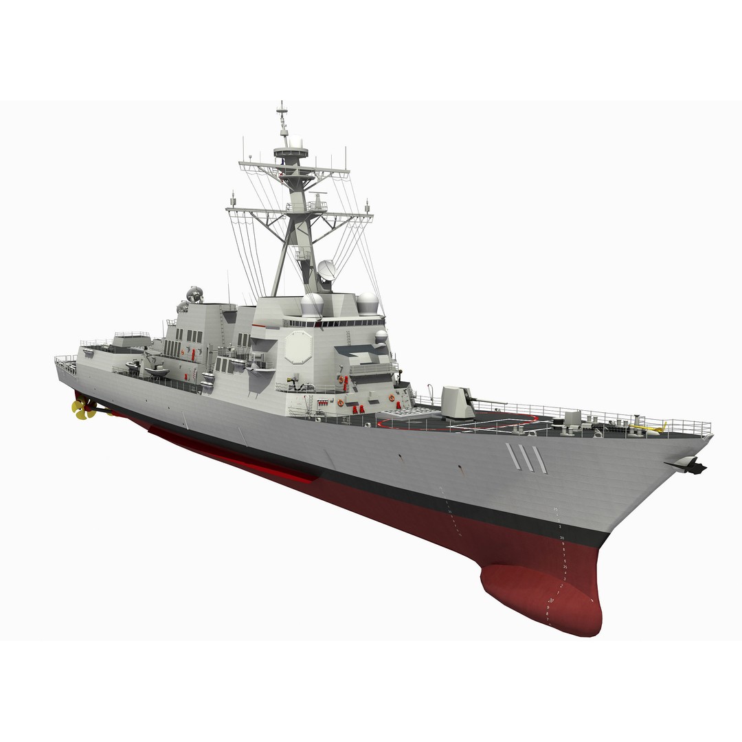 USS Spruance 3D Model – Detailed Military Watercraft, FBX & OBJ - View 13