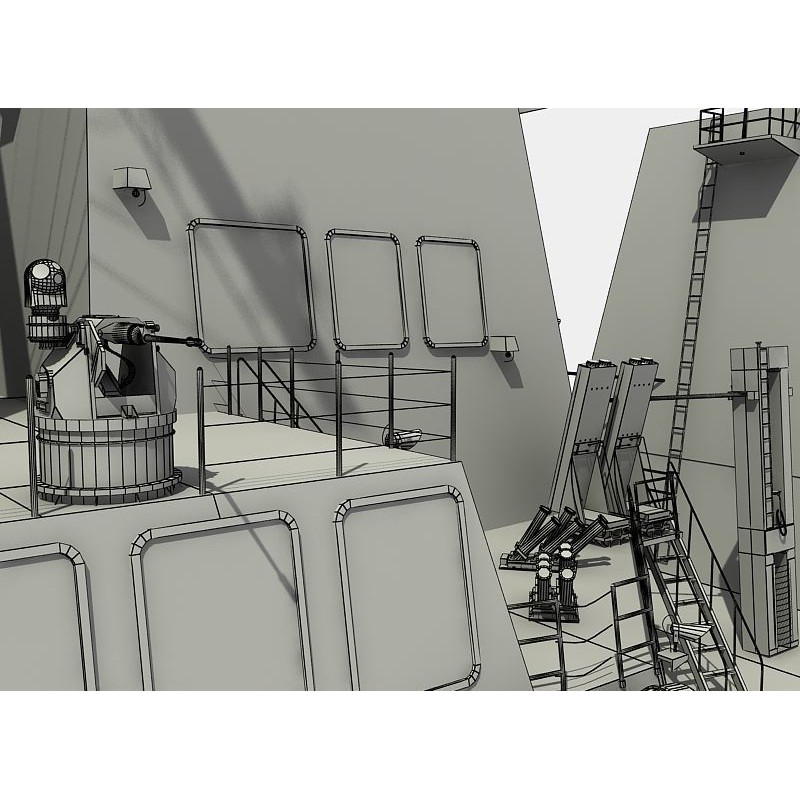 USS Spruance 3D Model – Detailed Military Watercraft, FBX & OBJ - View 17