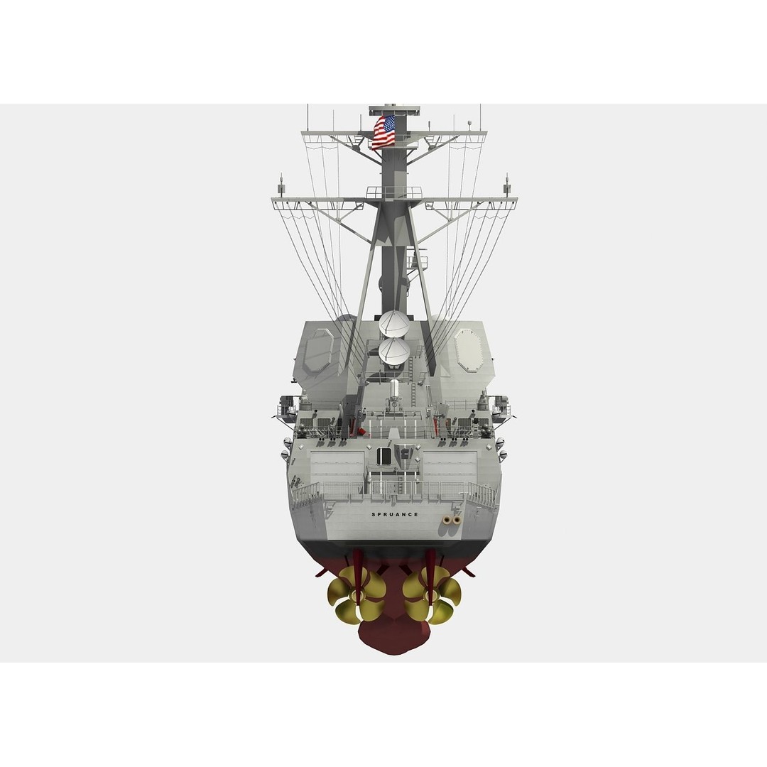USS Spruance 3D Model – Detailed Military Watercraft, FBX & OBJ - View 25