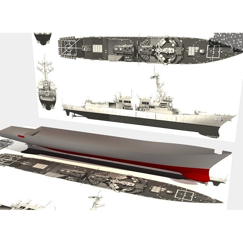 USS Spruance 3D Model – Detailed Military Watercraft, FBX & OBJ - View 27