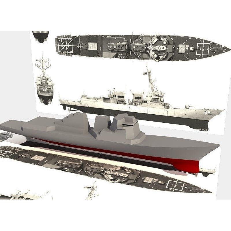 USS Spruance 3D Model – Detailed Military Watercraft, FBX & OBJ - View 28
