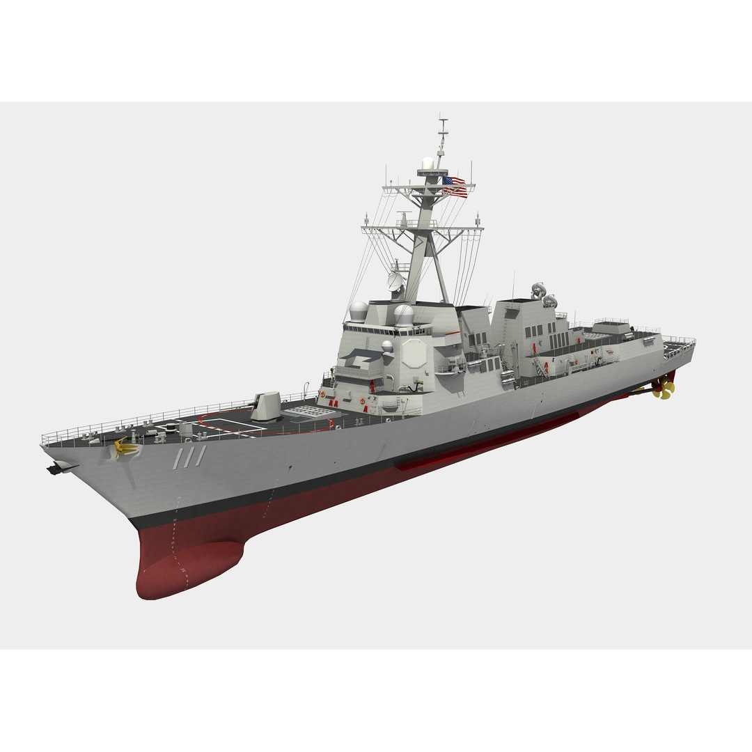 USS Spruance 3D Model – Detailed Military Watercraft, FBX & OBJ - View 3