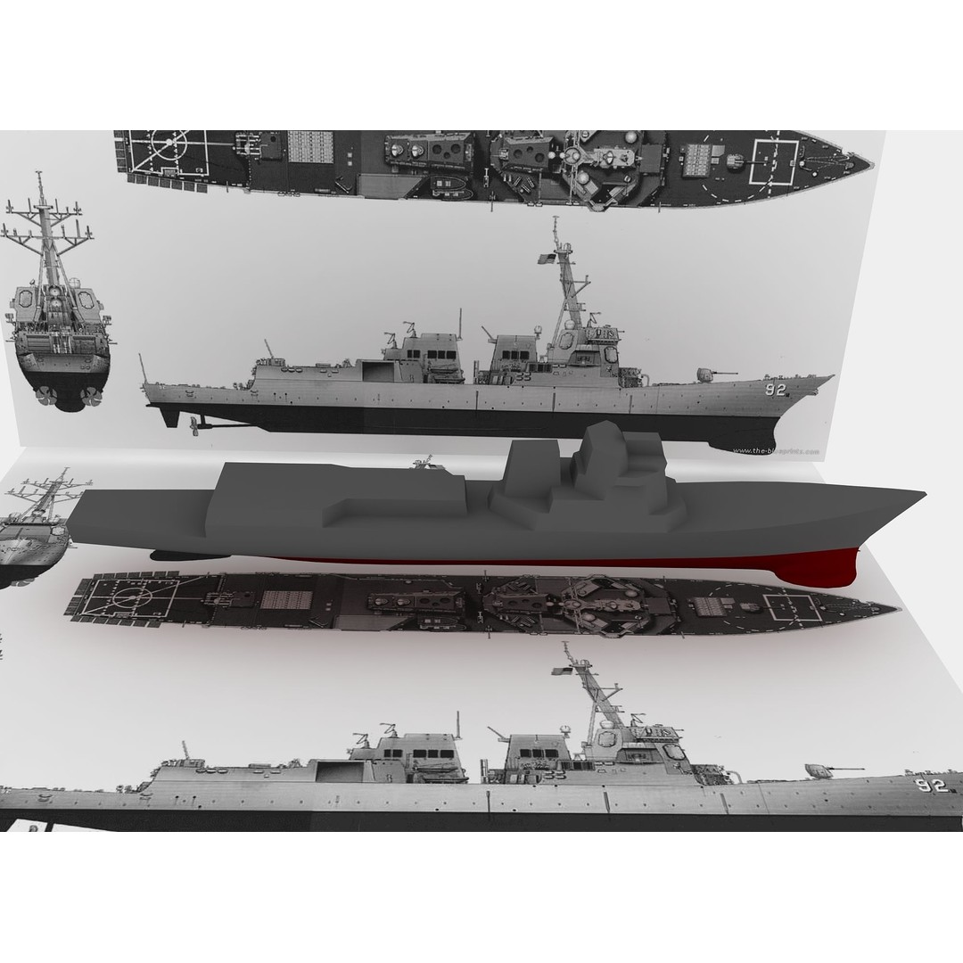 USS Spruance 3D Model – Detailed Military Watercraft, FBX & OBJ - View 30