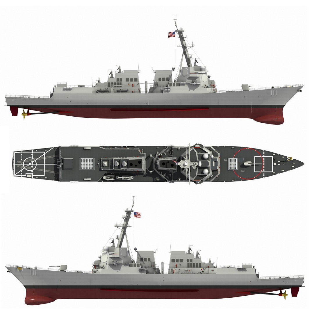 USS Spruance 3D Model – Detailed Military Watercraft, FBX & OBJ - View 35