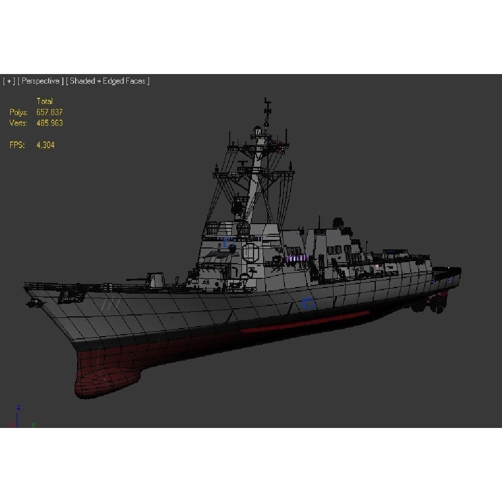 USS Spruance 3D Model – Detailed Military Watercraft, FBX & OBJ - View 36