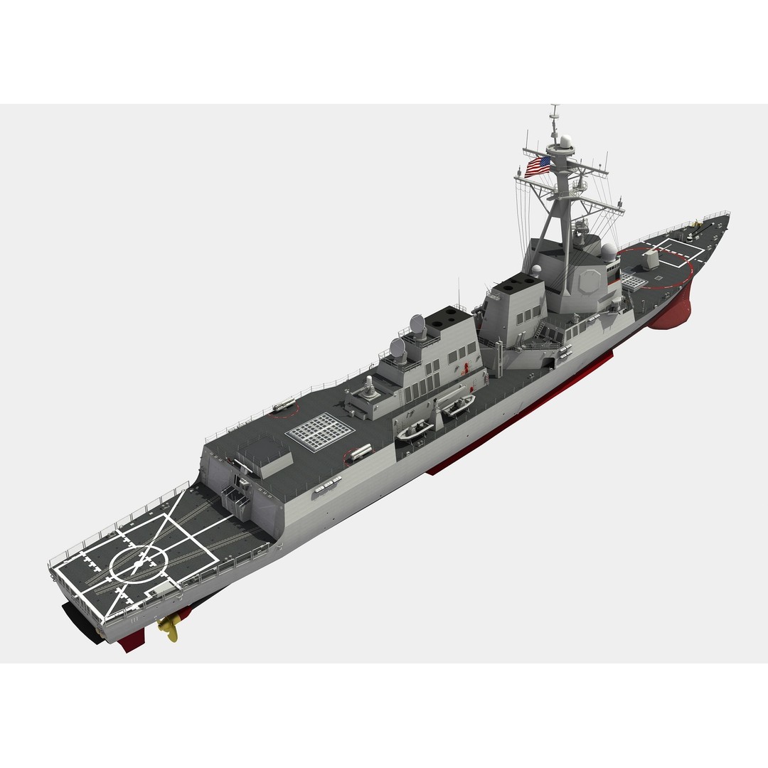 USS Spruance 3D Model – Detailed Military Watercraft, FBX & OBJ - View 4