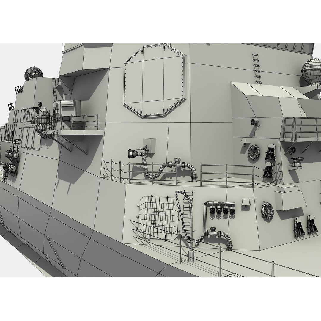 USS Spruance 3D Model – Detailed Military Watercraft, FBX & OBJ - View 6