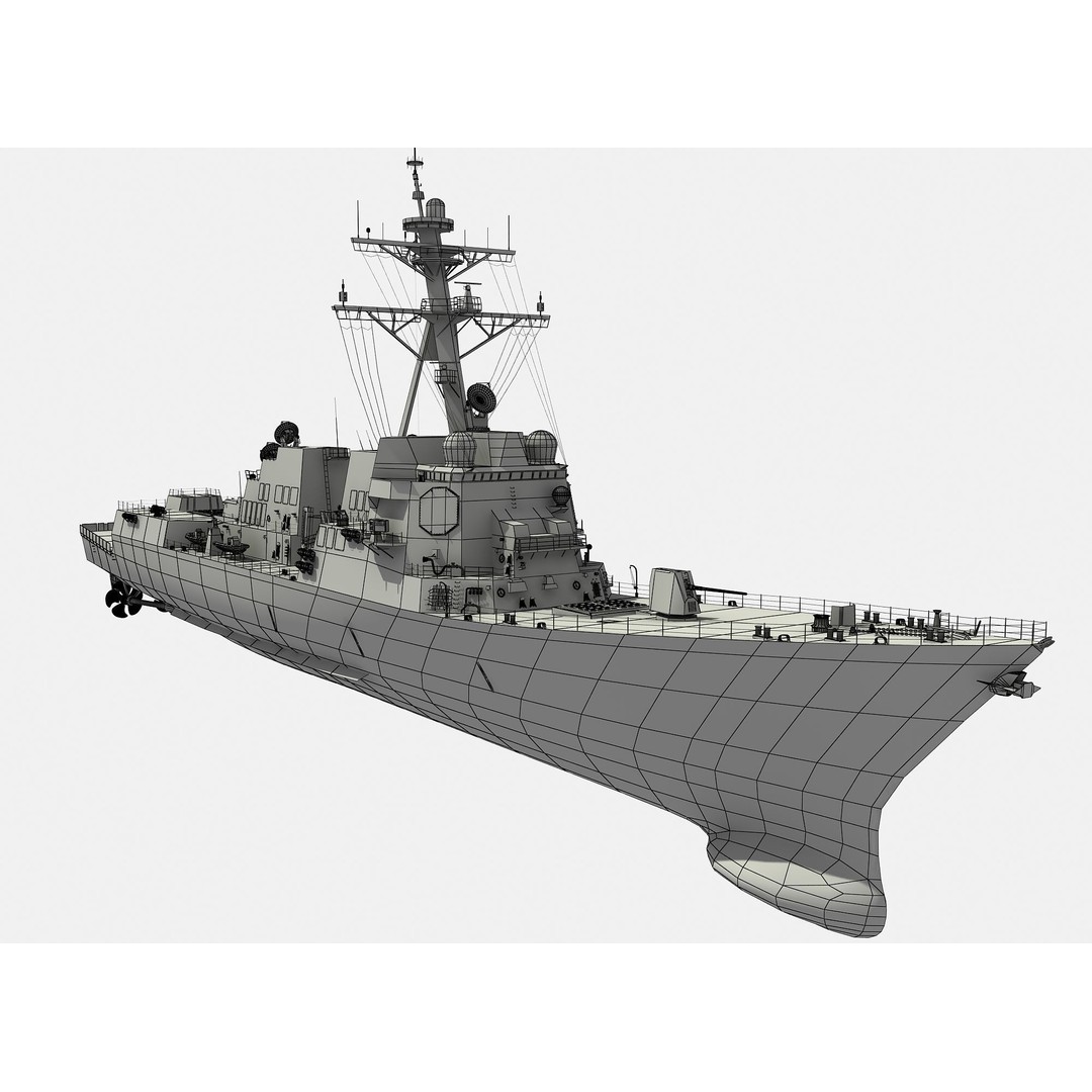 USS Spruance 3D Model – Detailed Military Watercraft, FBX & OBJ - View 7
