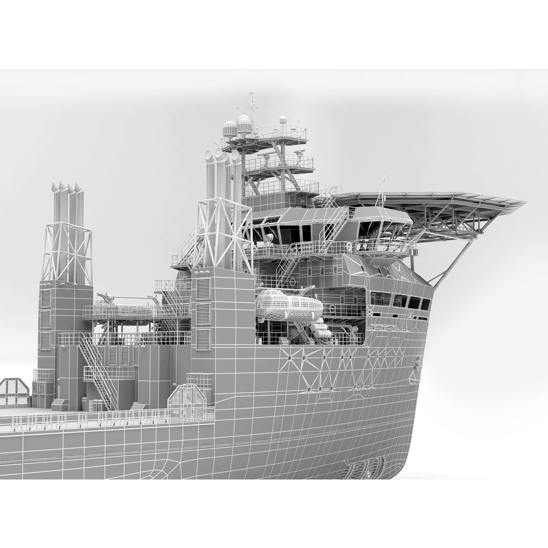 Offshore Carrier 3D Model – High-Detail Platform Supply Vessel, FBX - View 11
