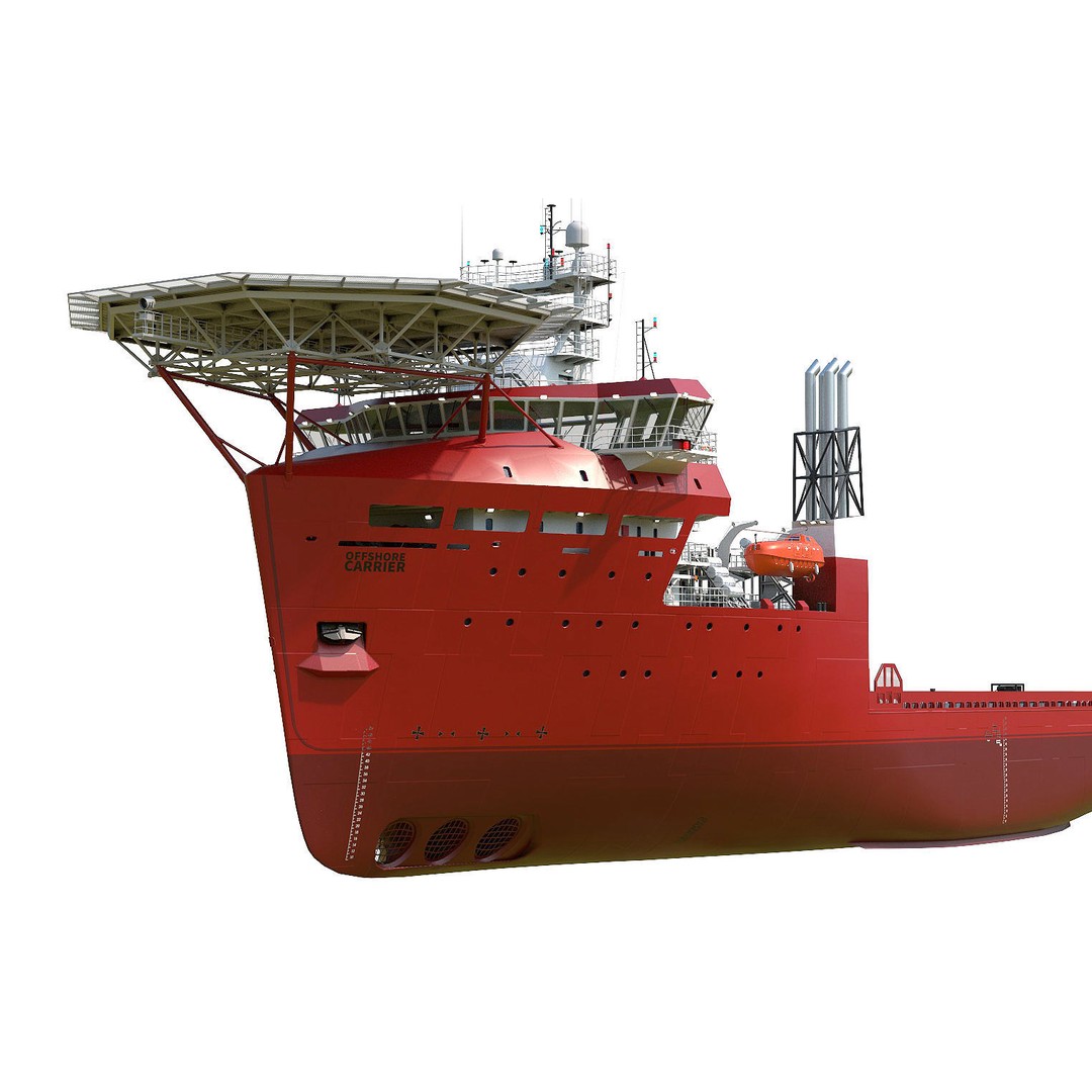Offshore Carrier 3D Model – High-Detail Platform Supply Vessel, FBX - View 2