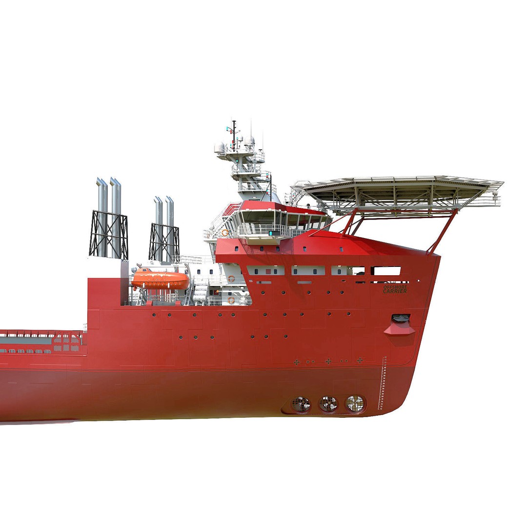 Offshore Carrier 3D Model – High-Detail Platform Supply Vessel, FBX - View 3