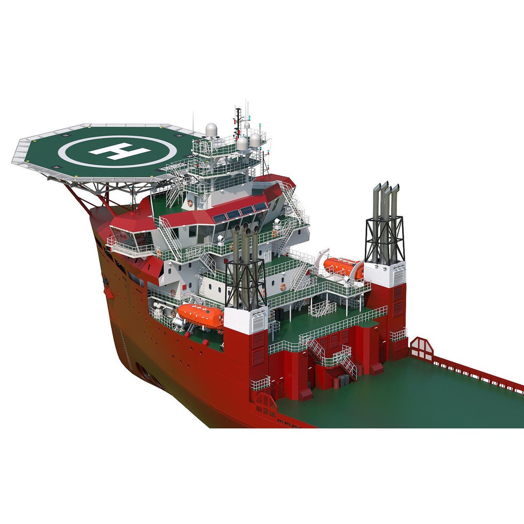 Offshore Carrier 3D Model – High-Detail Platform Supply Vessel, FBX - View 6