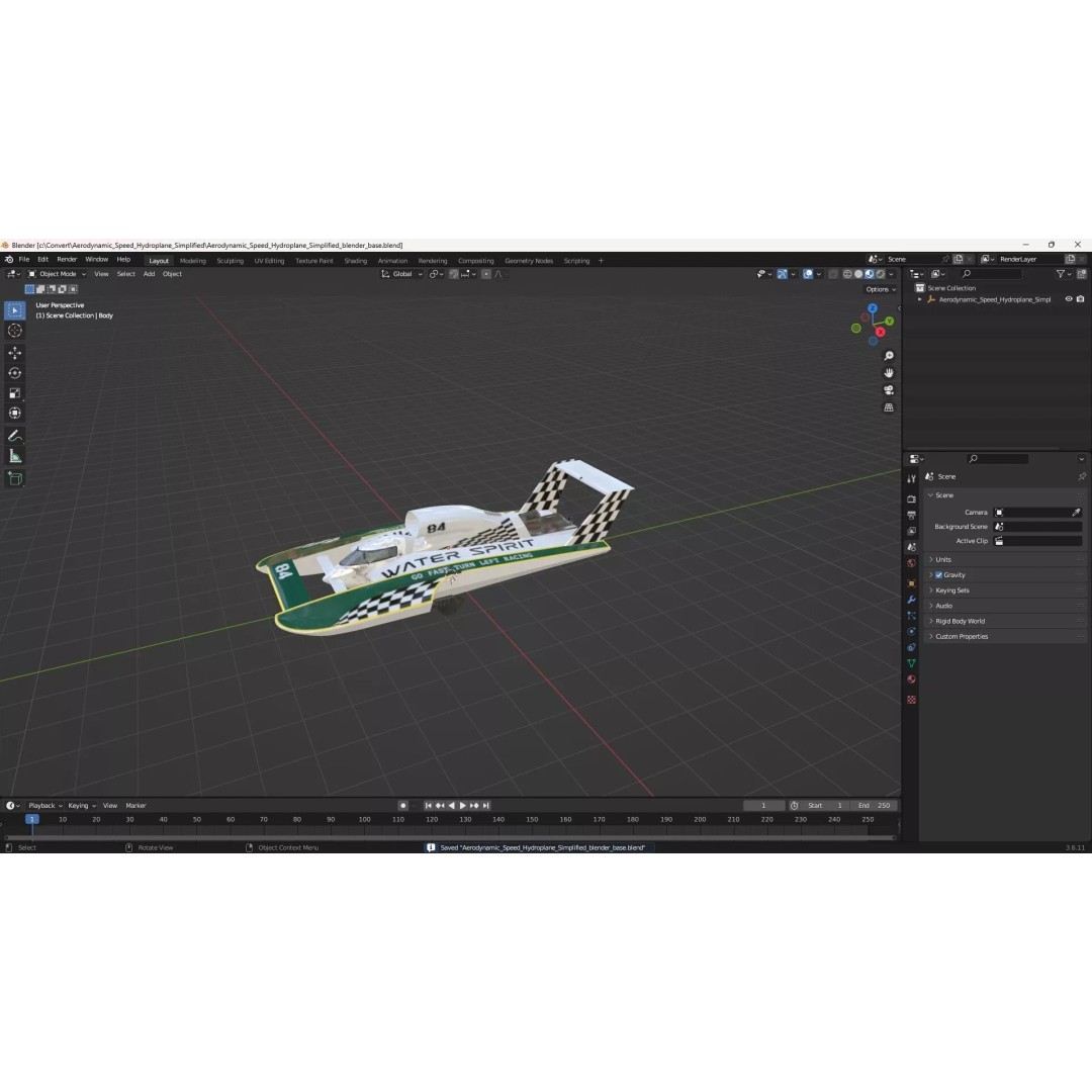 Aerodynamic Speed Hydroplane 3D Model – High-Quality Racing Watercraft, FBX - View 20