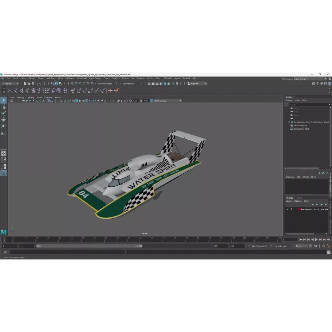Aerodynamic Speed Hydroplane 3D Model – High-Quality Racing Watercraft, FBX - View 21