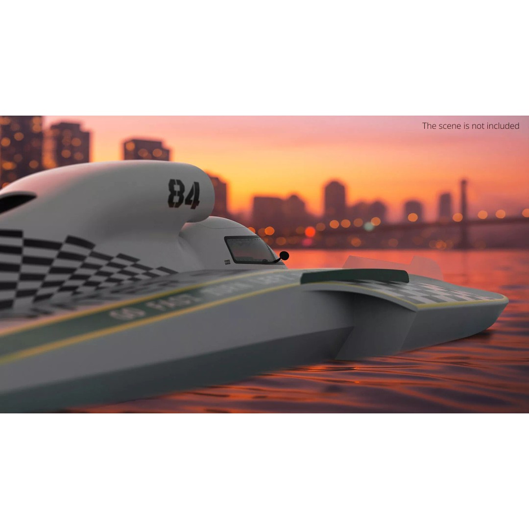 Aerodynamic Speed Hydroplane 3D Model – High-Quality Racing Watercraft, FBX - View 3