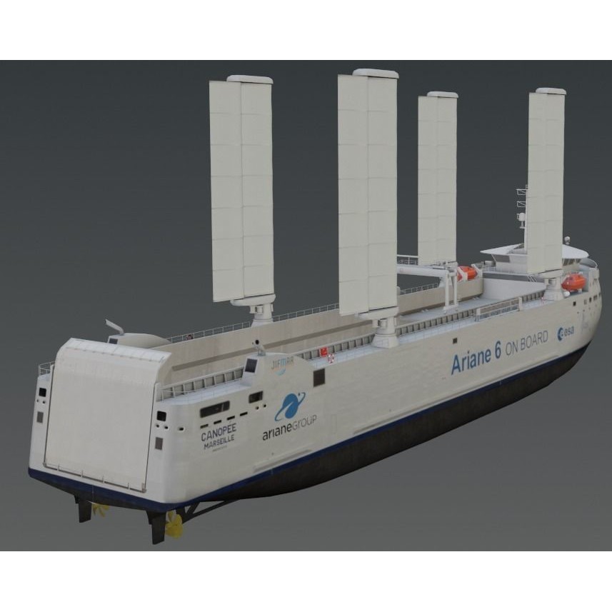Wind Powered Ro-Ro Vessel 3D Model – Low Poly Industrial Ship, FBX - View 10