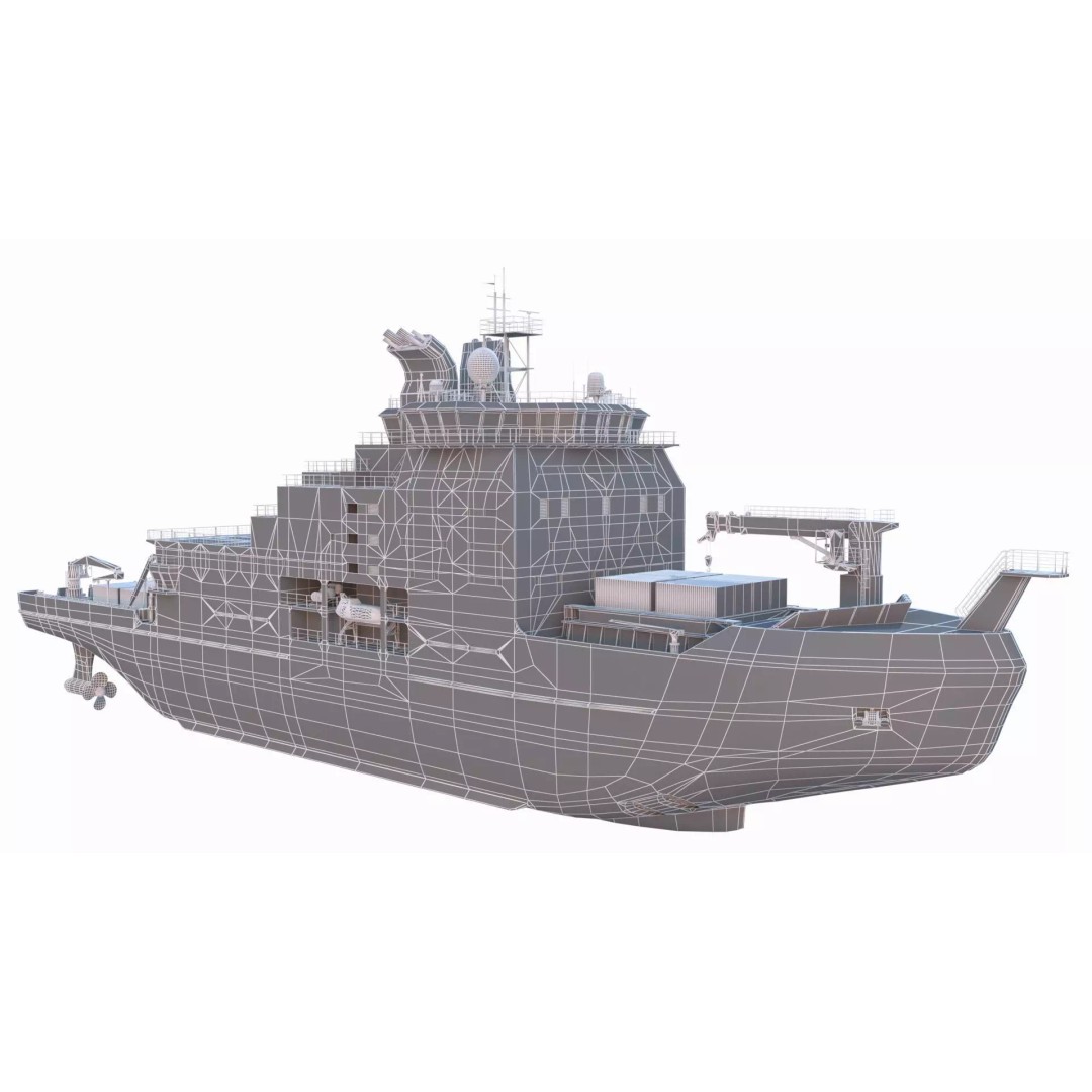Xuelong-2 Polar Icebreaker 3D Model – High Poly PBR Asset, FBX - View 14