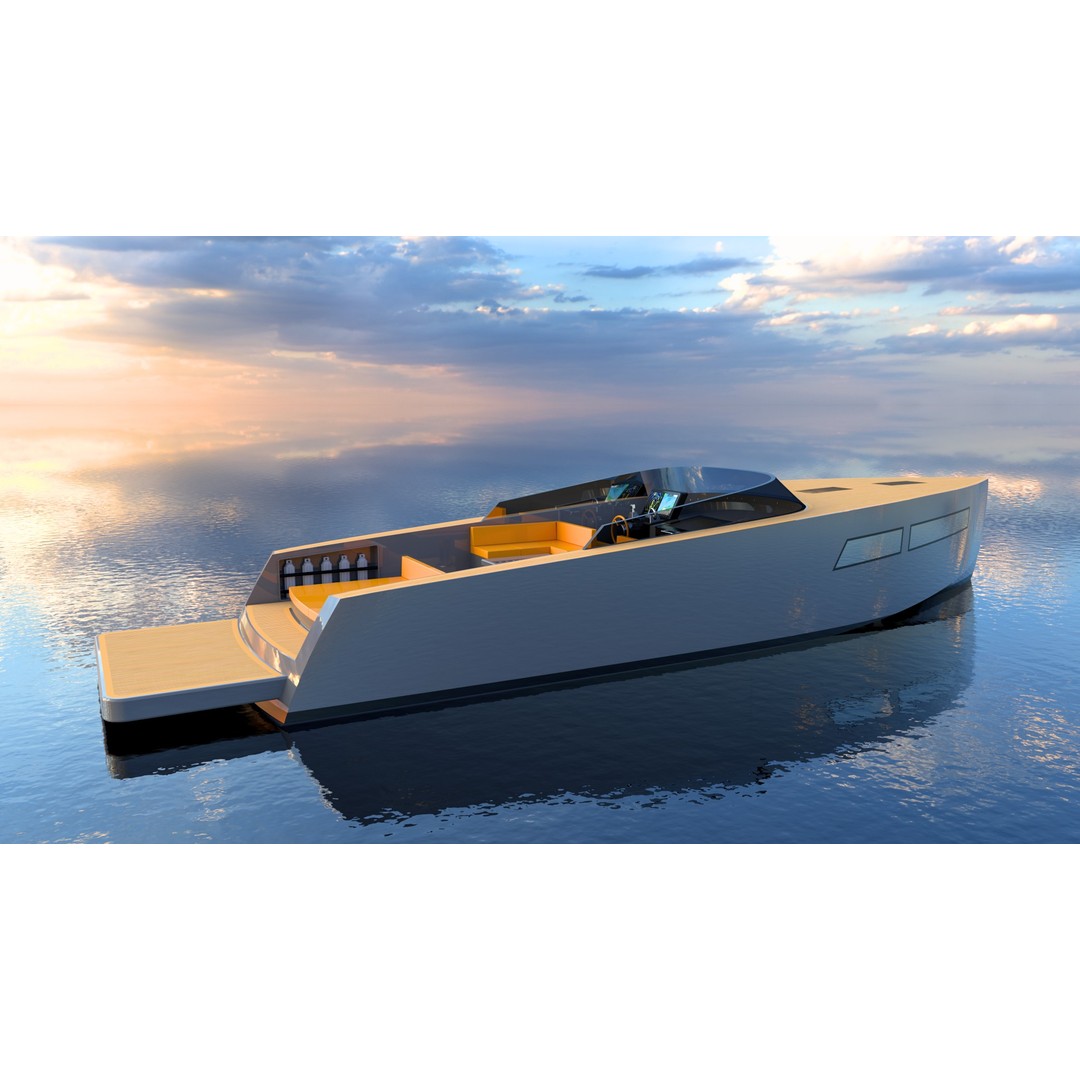 VanDutch 40 Yacht 3D Model – Low Poly Watercraft, OBJ & More - View 3