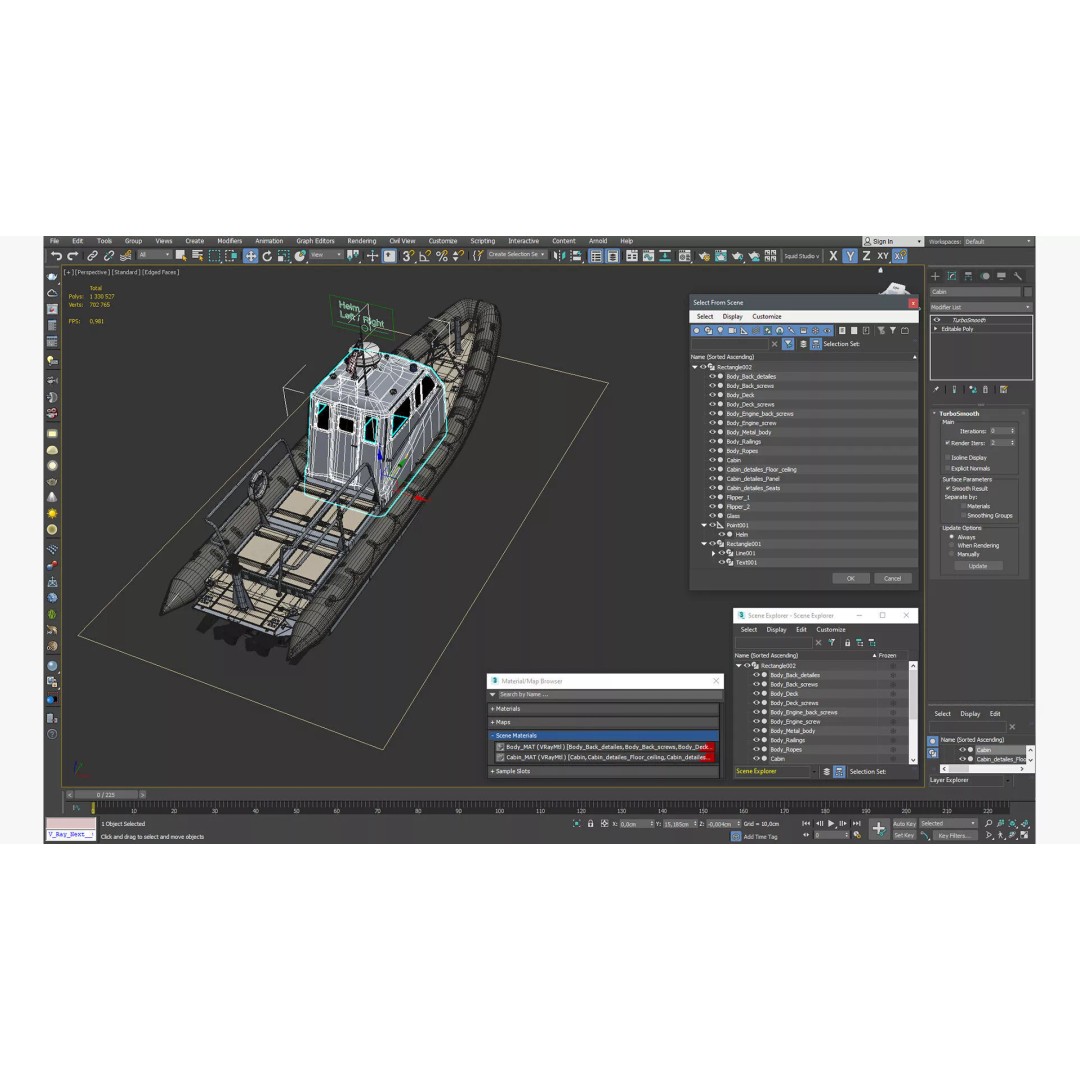 American Military Inflatable Assault Boat 3D Model – Rigged, PBR, FBX