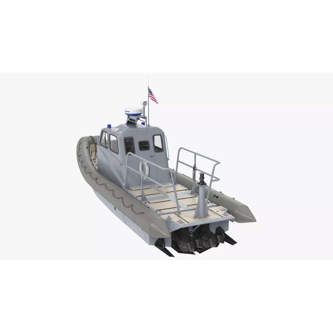 American Military Inflatable Assault Boat 3D Model – Rigged, PBR, FBX - View 10
