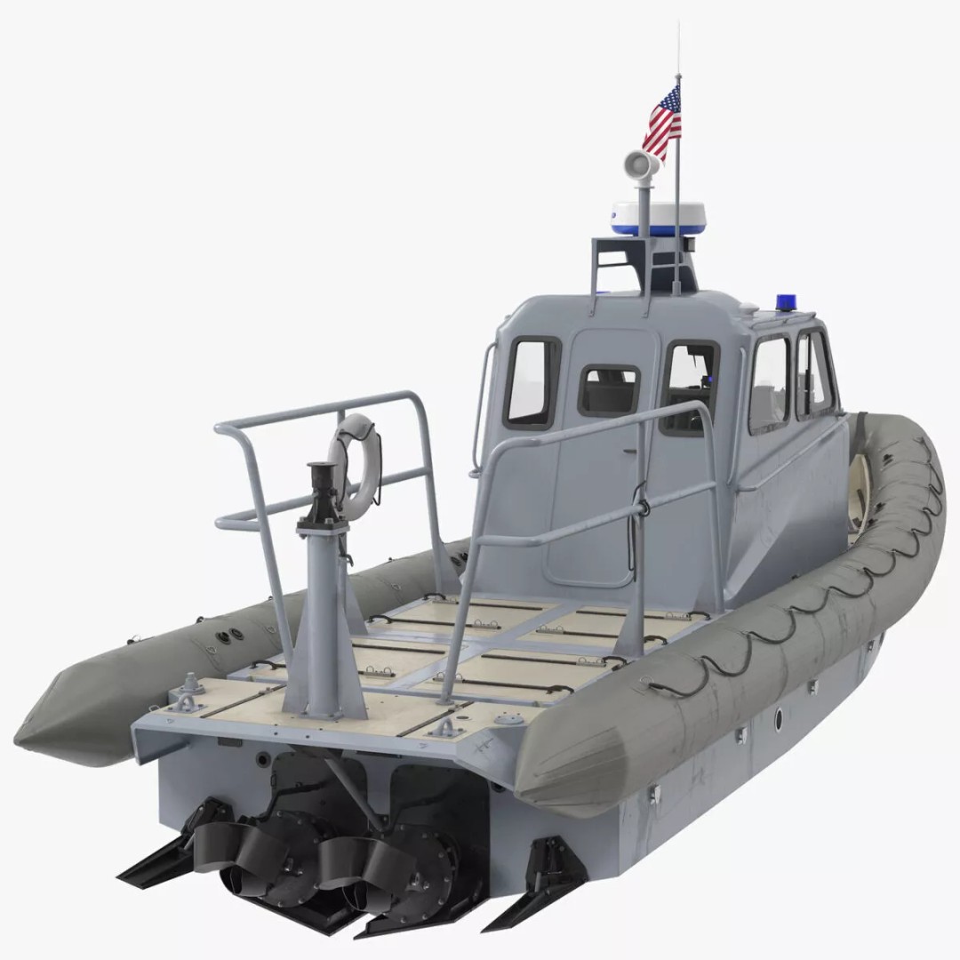 American Military Inflatable Assault Boat 3D Model – Rigged, PBR, FBX - View 11