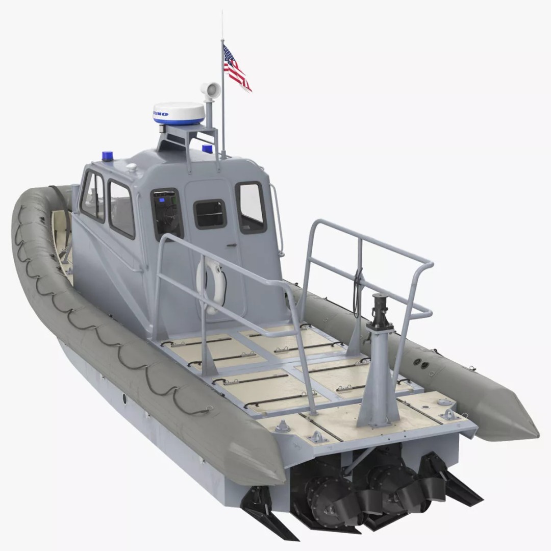 American Military Inflatable Assault Boat 3D Model – Rigged, PBR, FBX - View 2