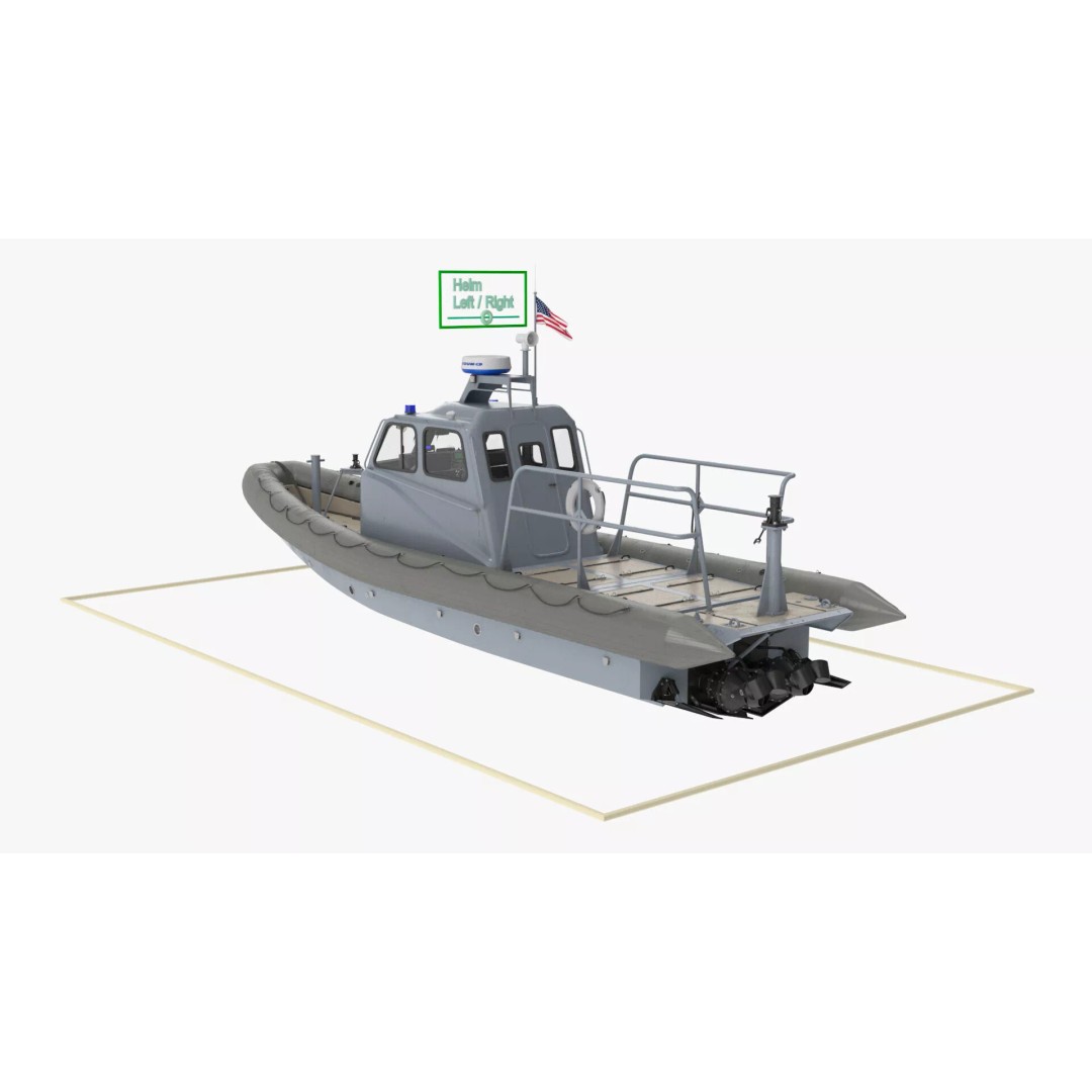 American Military Inflatable Assault Boat 3D Model – Rigged, PBR, FBX - View 4